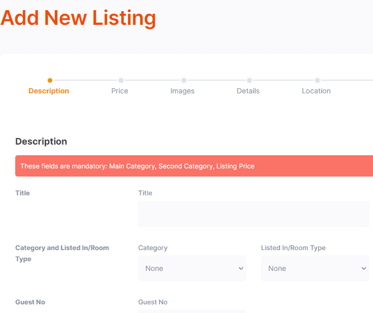 Add new listing